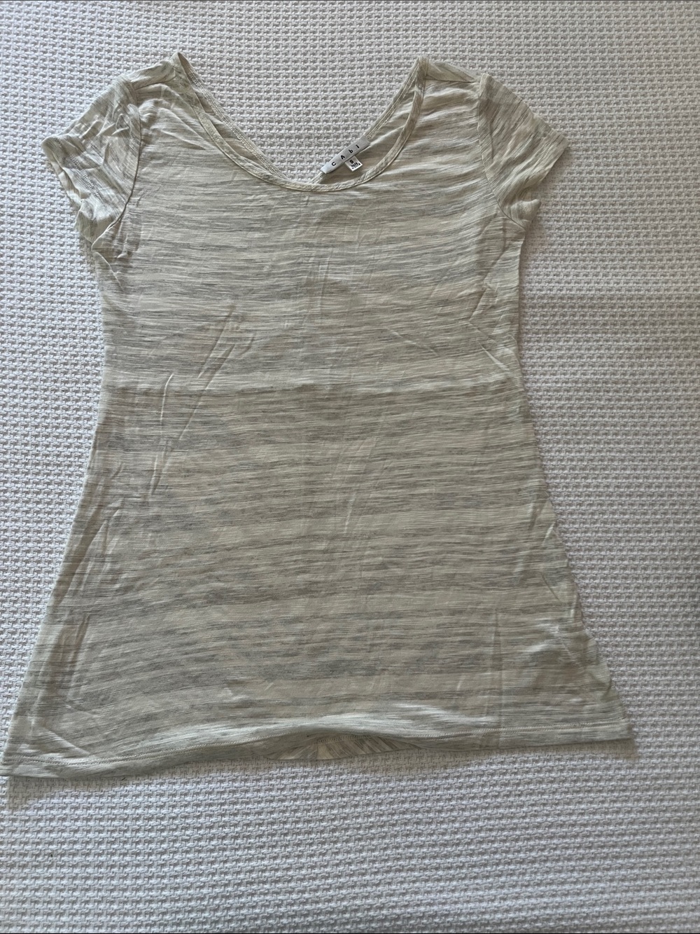 CAbi Vintage Reversible Scoop Neck/V neck Sz Small cap sleeve super soft rayon